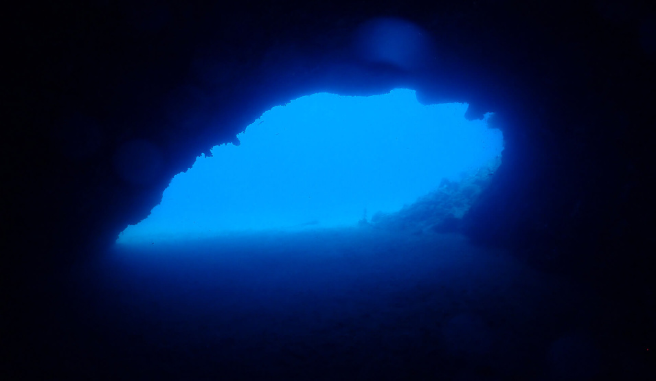 snorkeling underwater cave in lesvos fara beach
