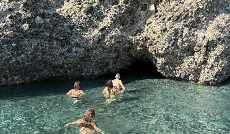 cave diving in lesvos by boat